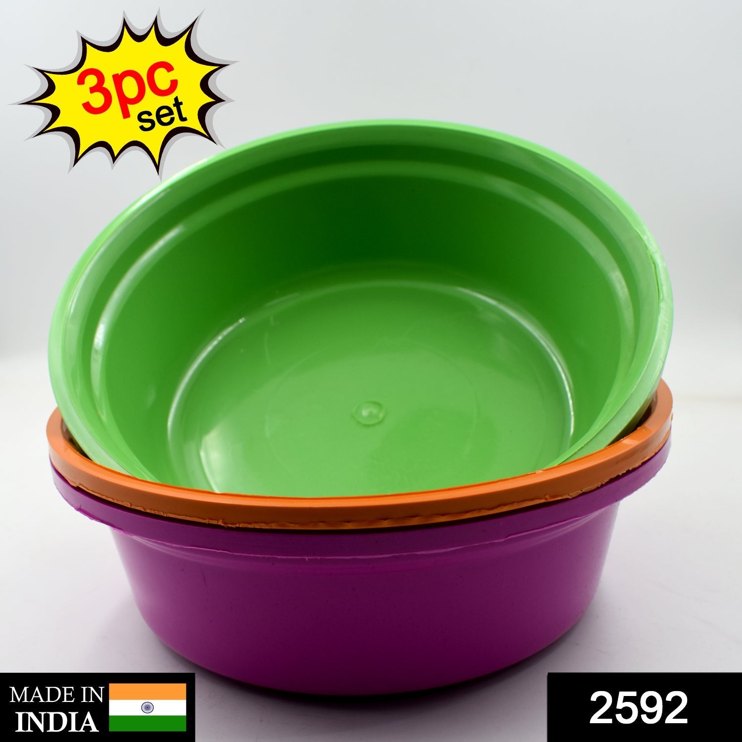 Plastic Storage Bowls Set of 3 – Multipurpose & Durable | Storenzo Secondary image