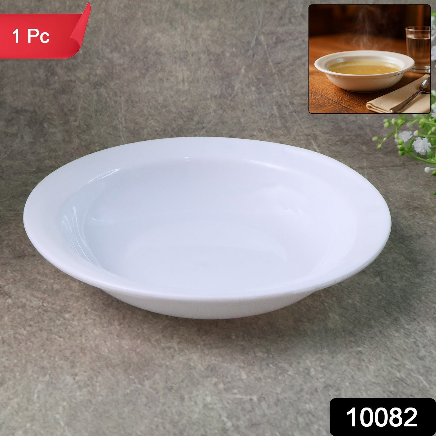 Deep Round Curry Bowl – Durable White Serving Bowl | Secondary image