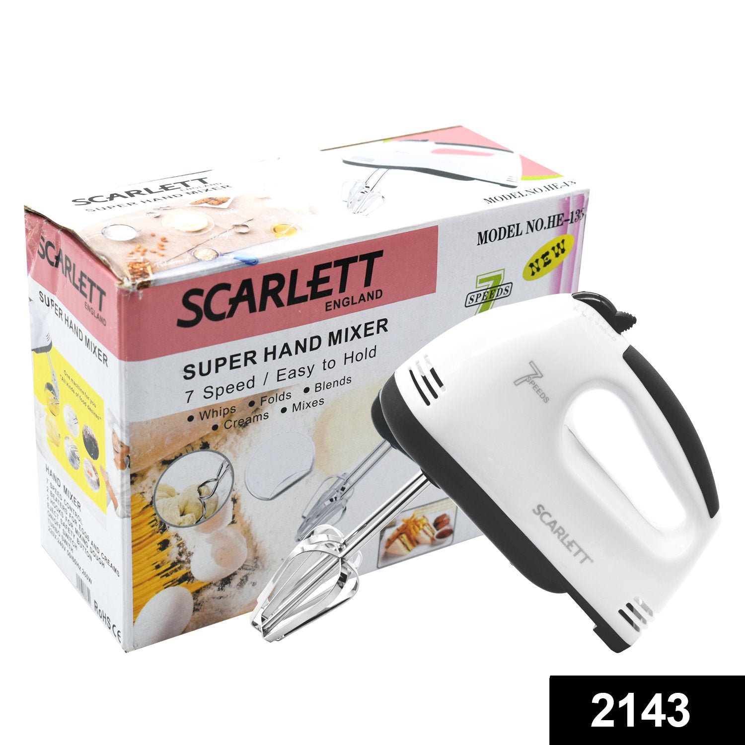 Electric Hand Mixer – 7-Speed with Attachments | XcelCraft Secondary image