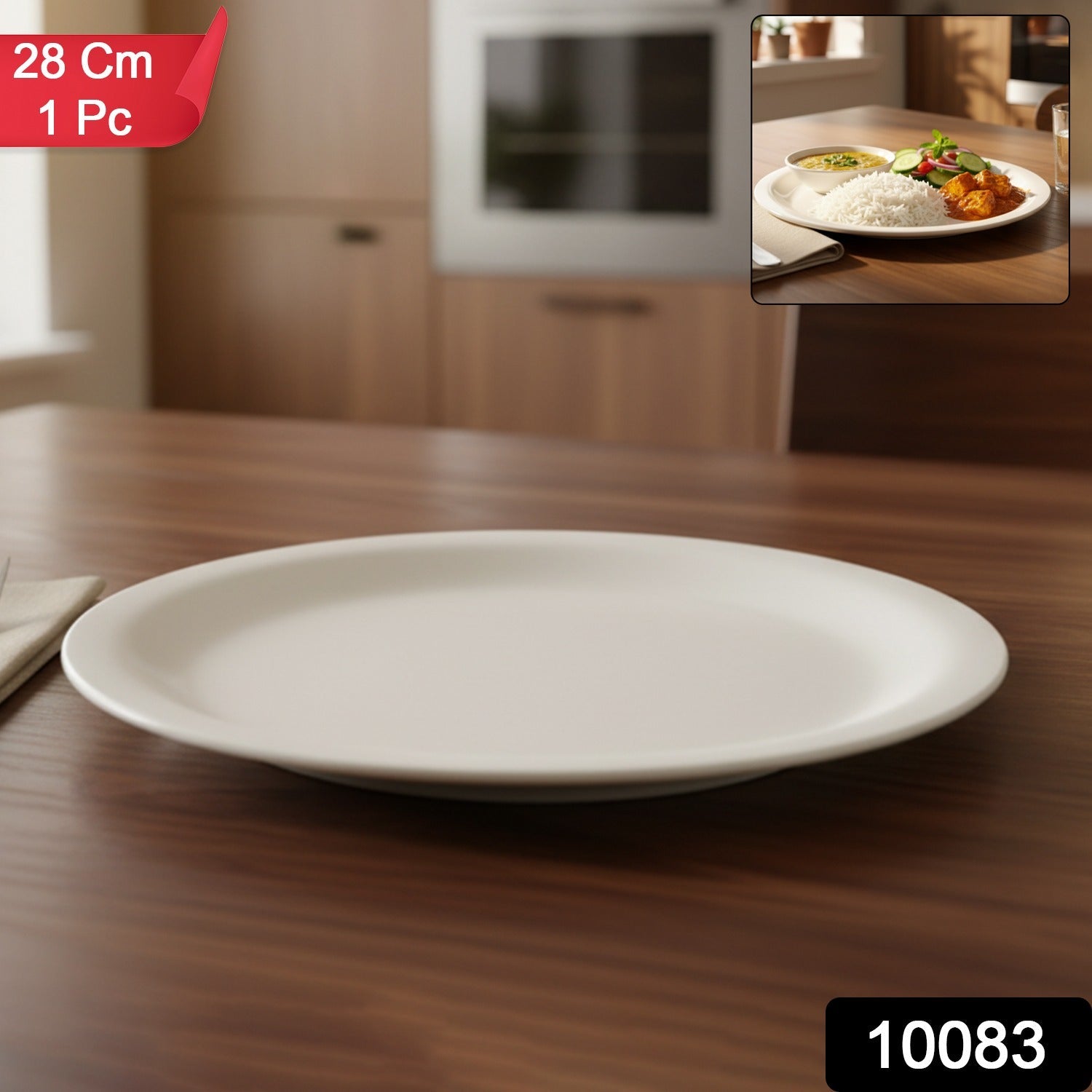 Round Dinner Plate 28cm – Durable & Heat-Resistant Serving Plate Secondary image