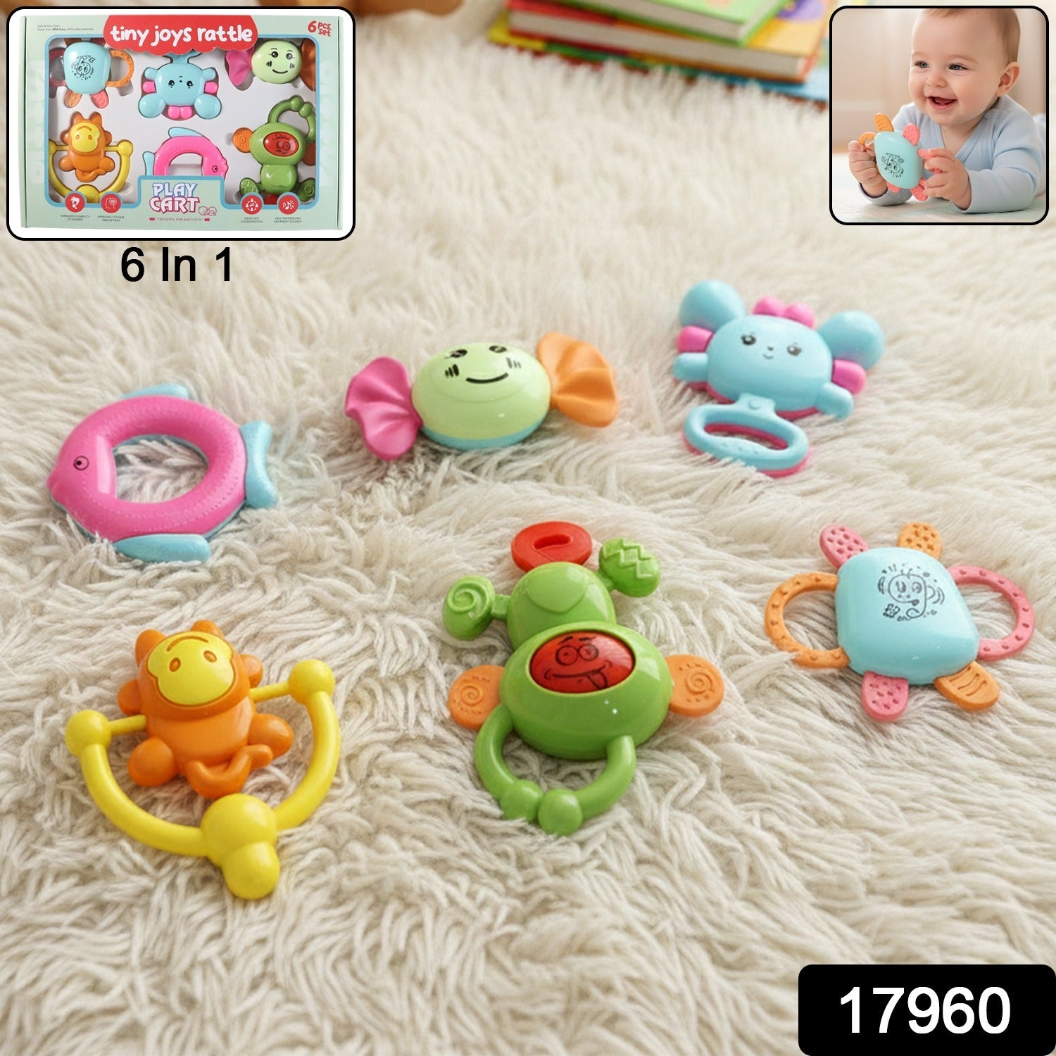 Baby Rattle Set – 6-in-1 Sensory Development Toys Secondary image