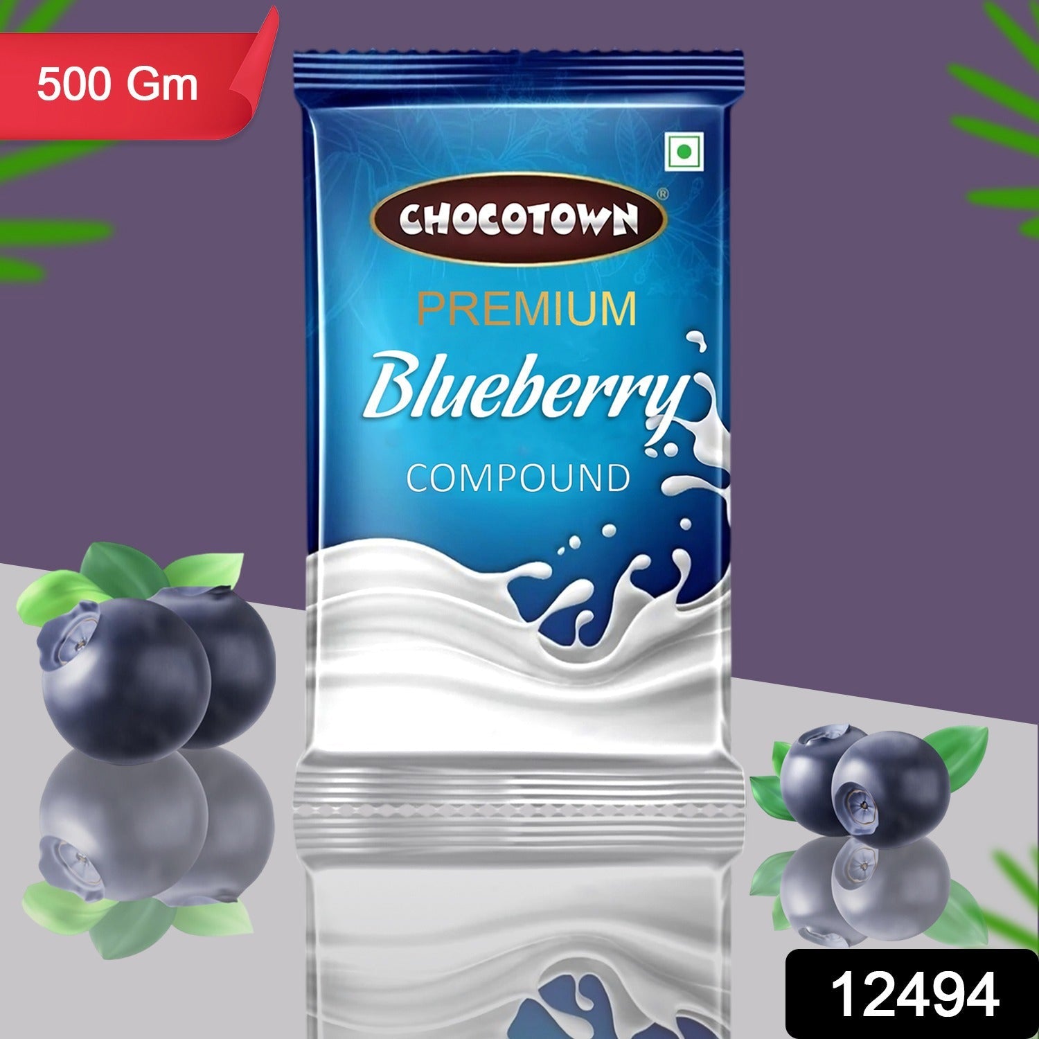 Blueberry Compound Chocolate – 500gm Baking Slab | Chocotown Secondary image