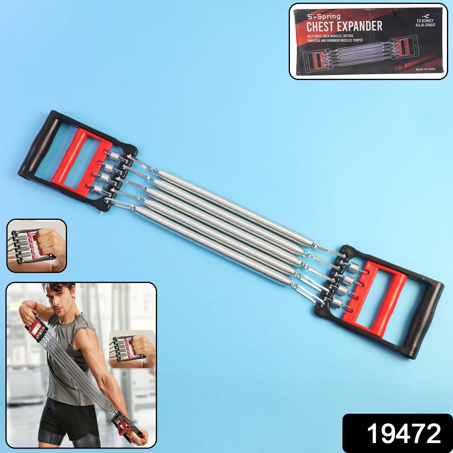 Chest Expander with 5 Adjustable Springs – Home Upper Body Workout Secondary image