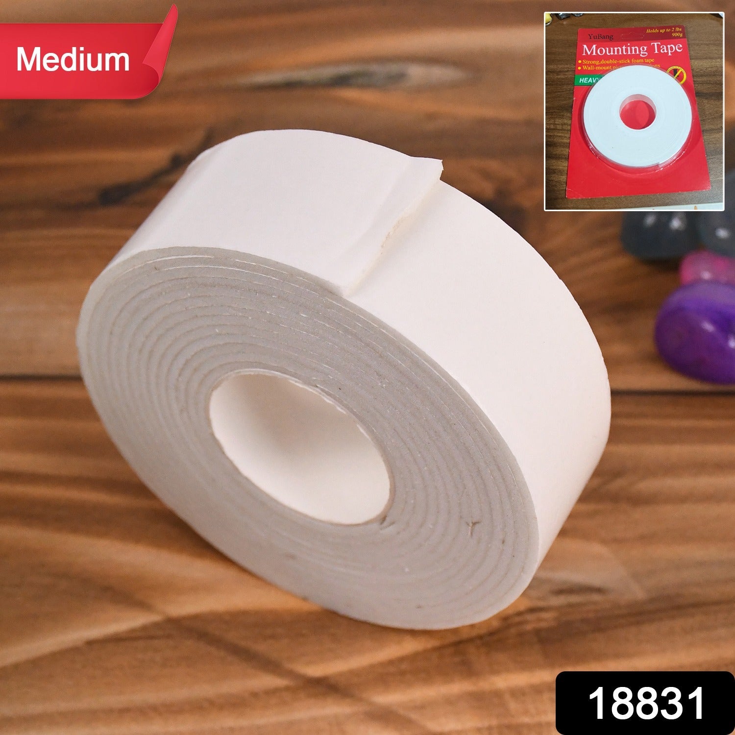 Double Sided Foam Mounting Tape Medium Strong Hold for Walls Secondary image
