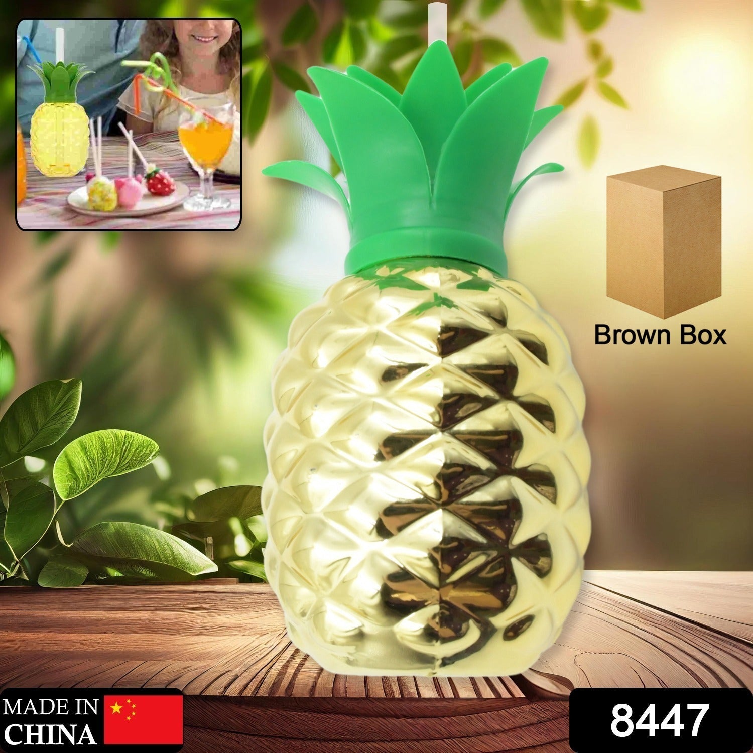 Pineapple Cup with Straw – Tropical Party Tumbler | Indo Glow Secondary image