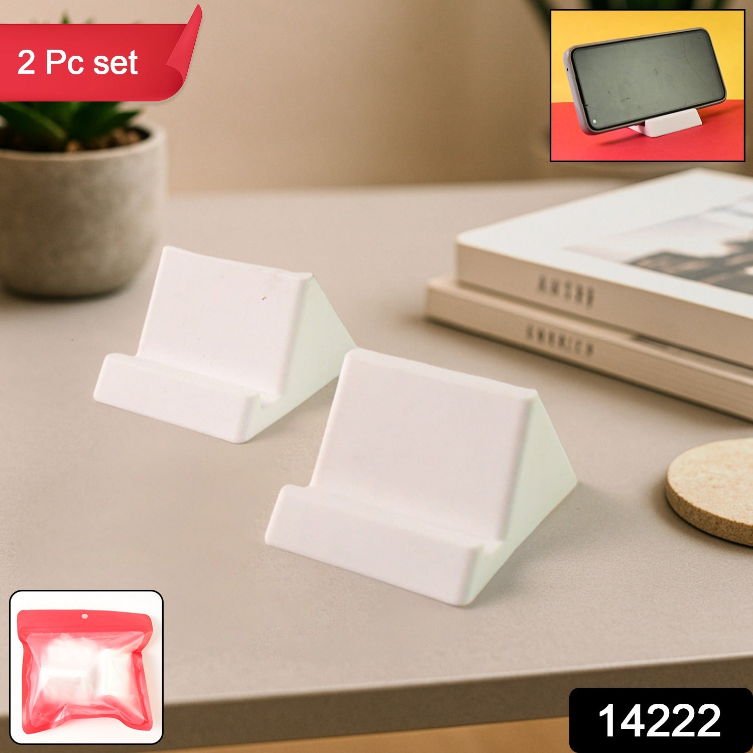 Mobile Phone Holder Stand – Compact 2-Pc Mix Color Set Secondary image