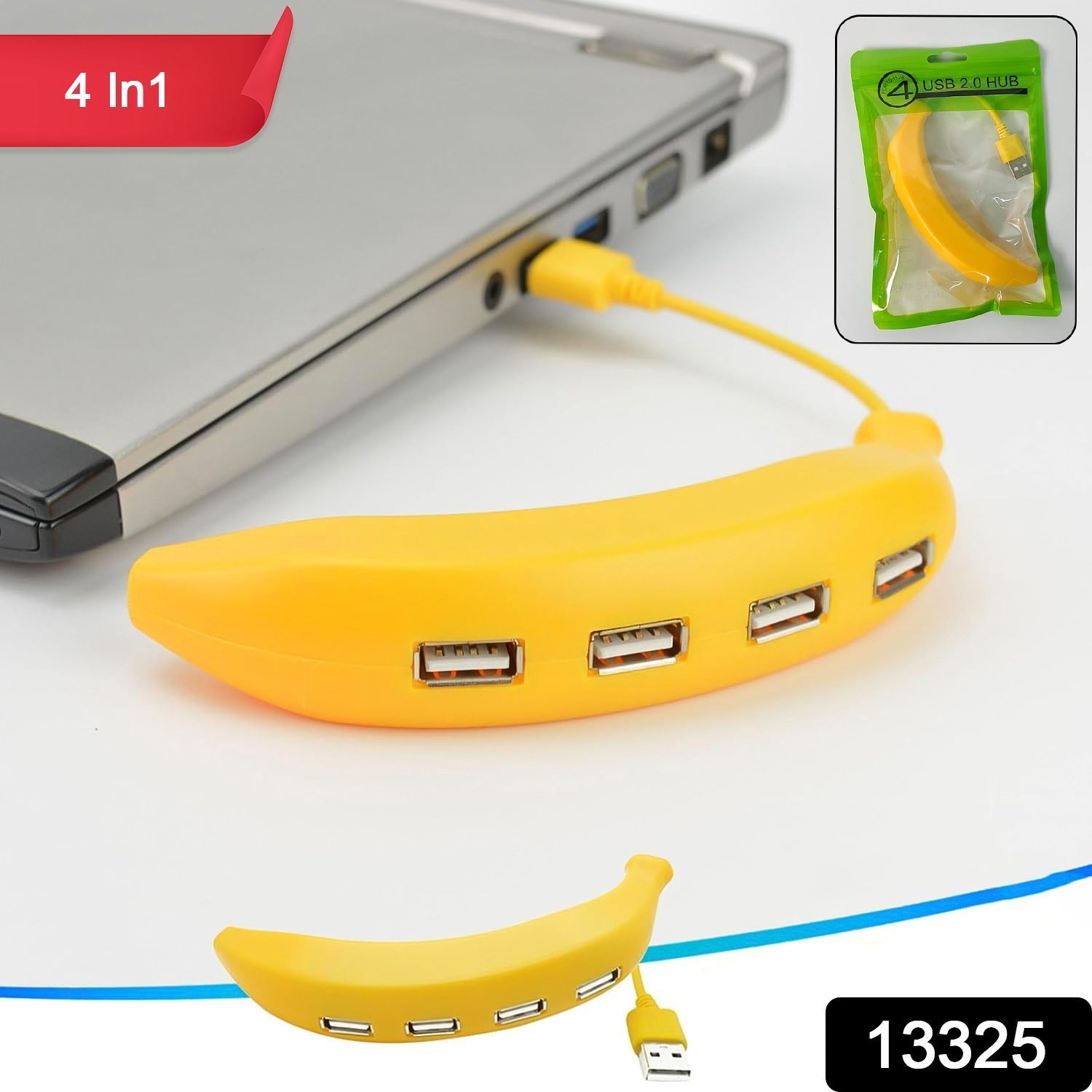 Banana Shape USB Hub – 4-Port 2.0 Splitter | Wiregenix Secondary image