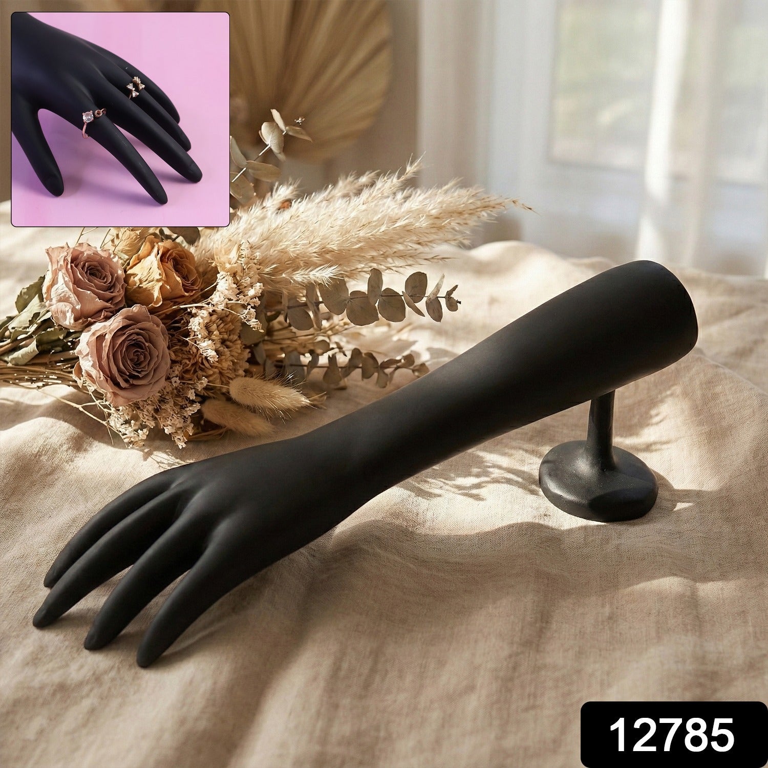 Black Hand Jewelry Display Stand – Elegant Matte Finish Organizer Secondary image