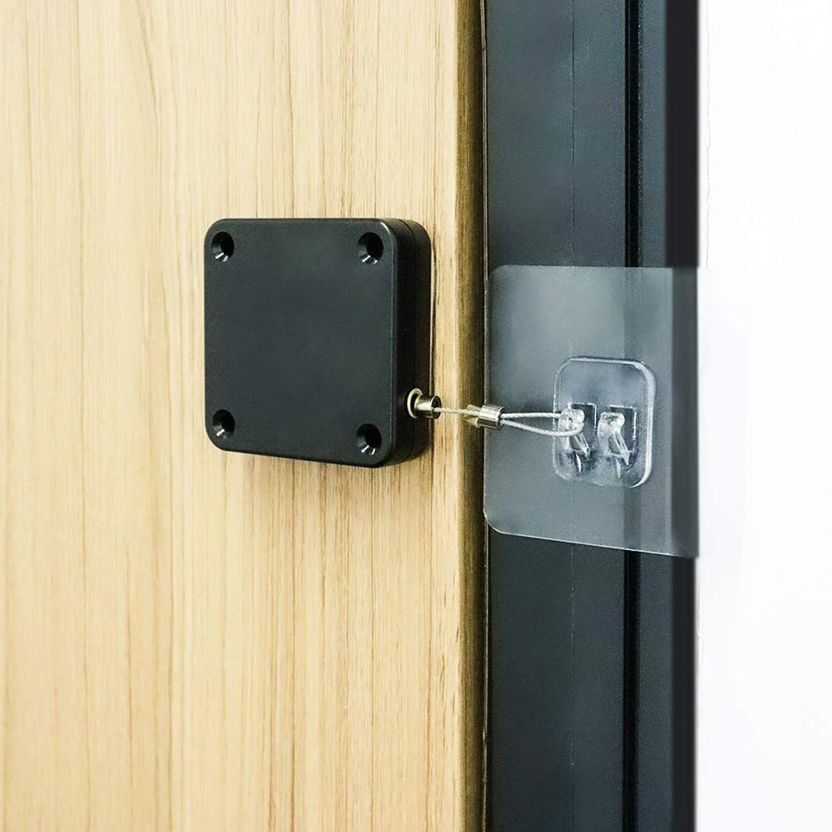 Sleek automatic sensor door closer in black, ready for easy installation. Main image