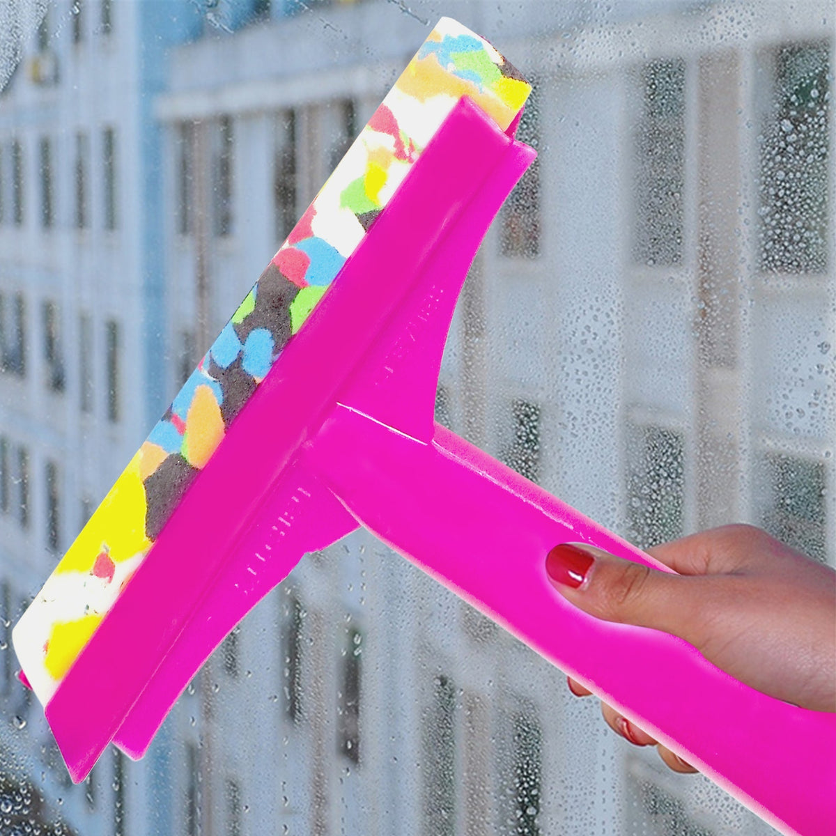 Gambit bathroom floor wiper with a comfortable foam plastic handle for effective cleaning. Main image