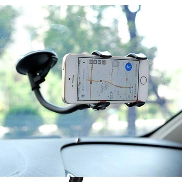 Side view of the flexible Car Phone Holder securely mounted. Main image