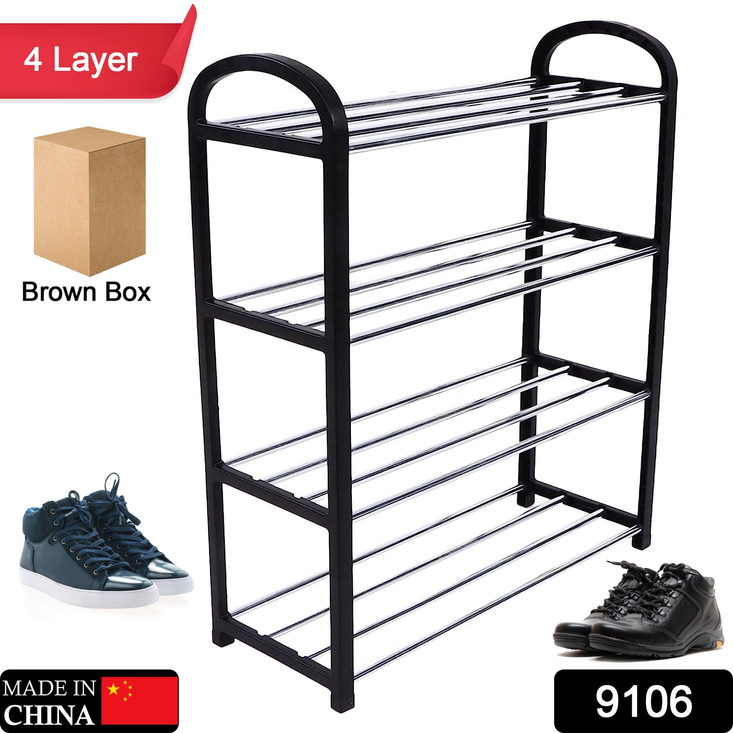 4 Tier Shoe Rack – Space-Saving Footwear Storage | Indo Glow Secondary image