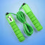 Electronic counting skipping rope in use, showing digital display.