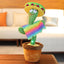 Vibrant green dancing cactus toy with glowing LED lights and musical features.