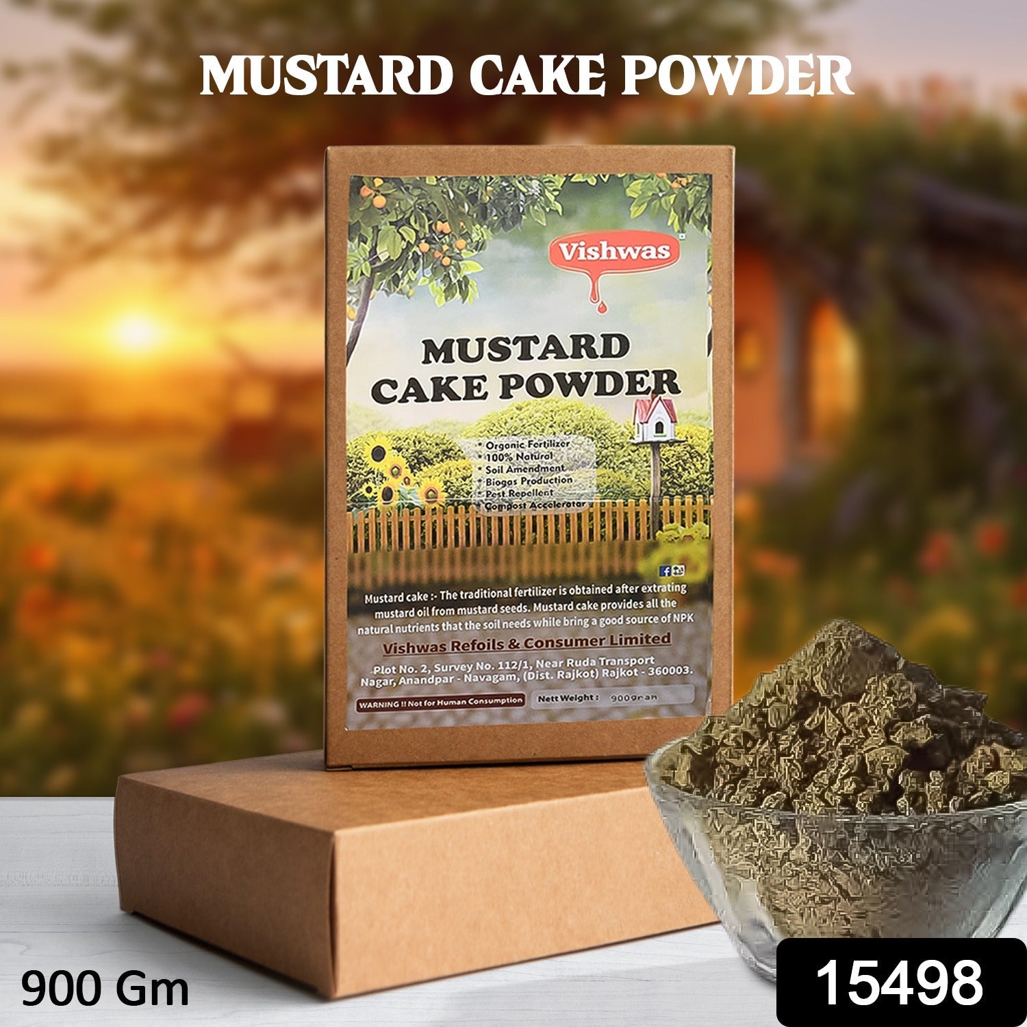 Mustard Cake Fertilizer – Organic Plant Growth Booster 900gm Secondary image