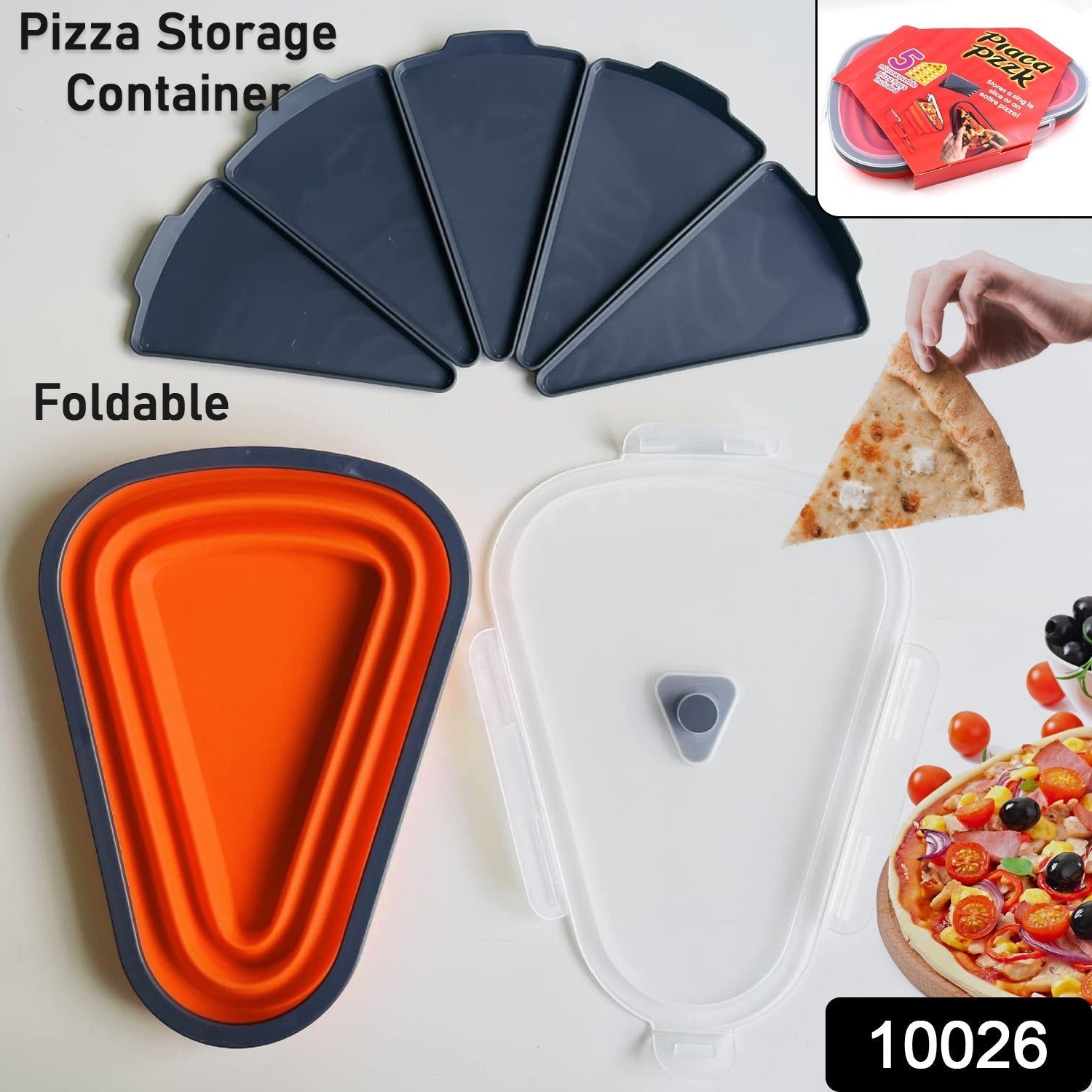 Pizza Storage Container – Expandable Silicone Box with 5 Trays | Tidy Table Secondary image