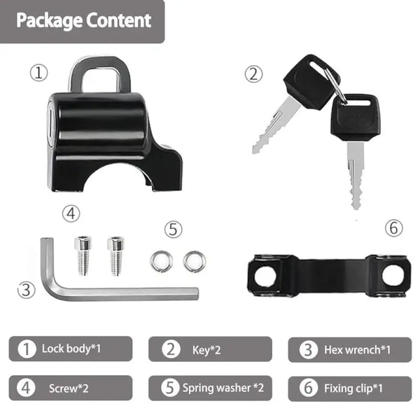 Bike Helmet Lock – Anti-Theft Security Lock with Keys for Motorcycle & Scooter