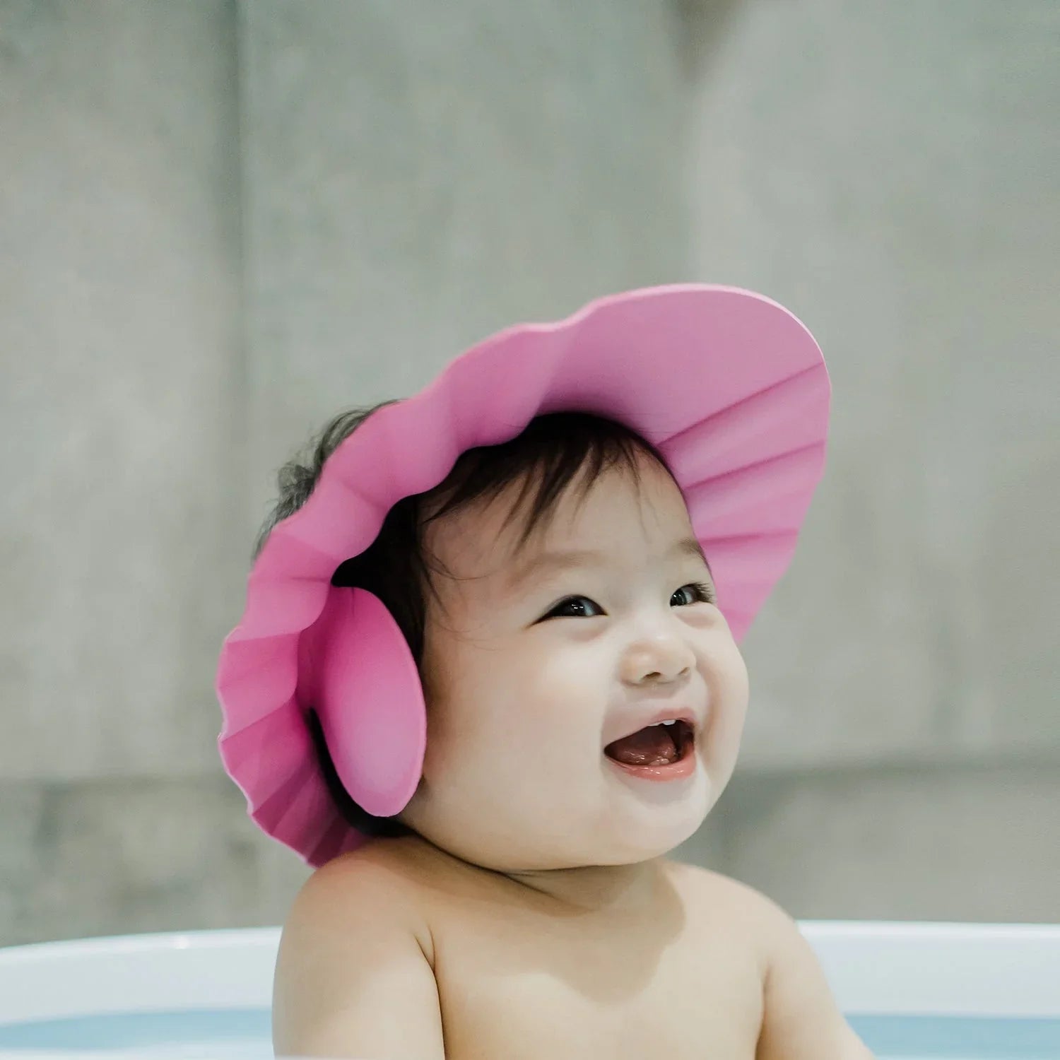 Baby Shower Cap – Adjustable Eye & Ear Protection | Mini Bubbles Secondary image