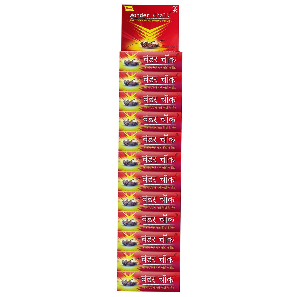 Pack of 12 Wonder Fresh Cockroach Chalk sticks for effective insect control. Main image