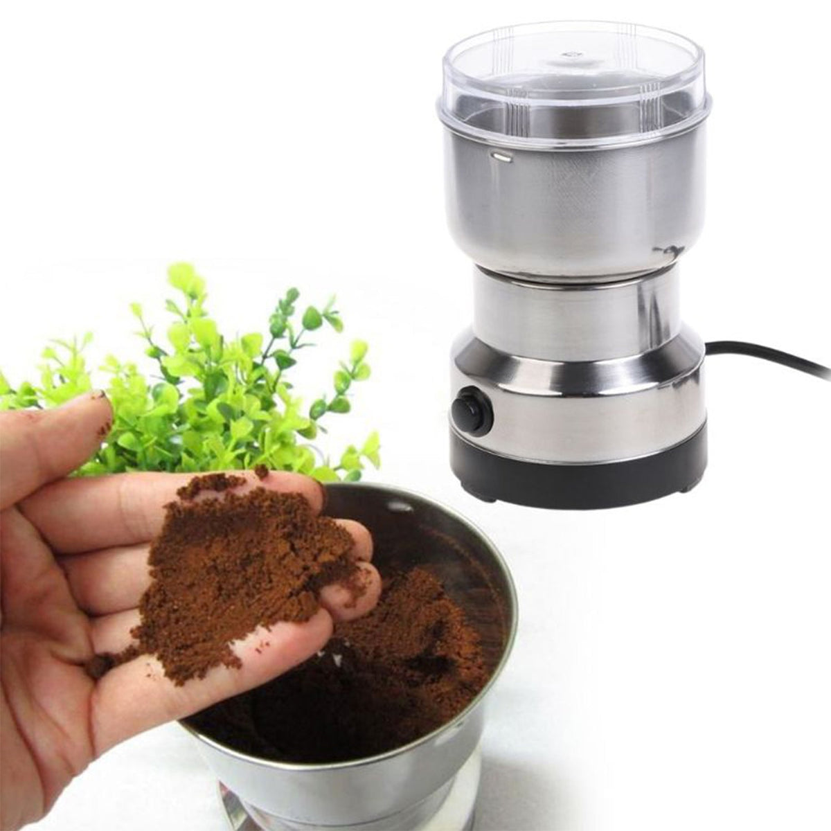 ChefAura mini electric spice grinder on a kitchen counter. Main image