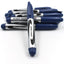 10-piece set of blue permanent markers, ready for use in school or office.