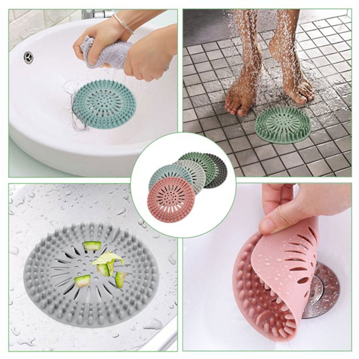 ShineCrest Shower Drain Cover effectively prevents hair and debris from clogging bathroom floors. Main image
