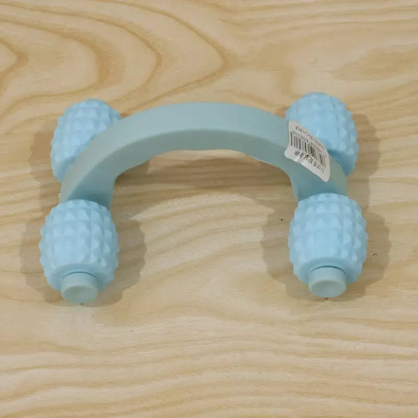 4-Wheel Manual Body Massager Roller – Handheld Deep Tissue Muscle Massage Tool for Neck, Back, Legs & Arms