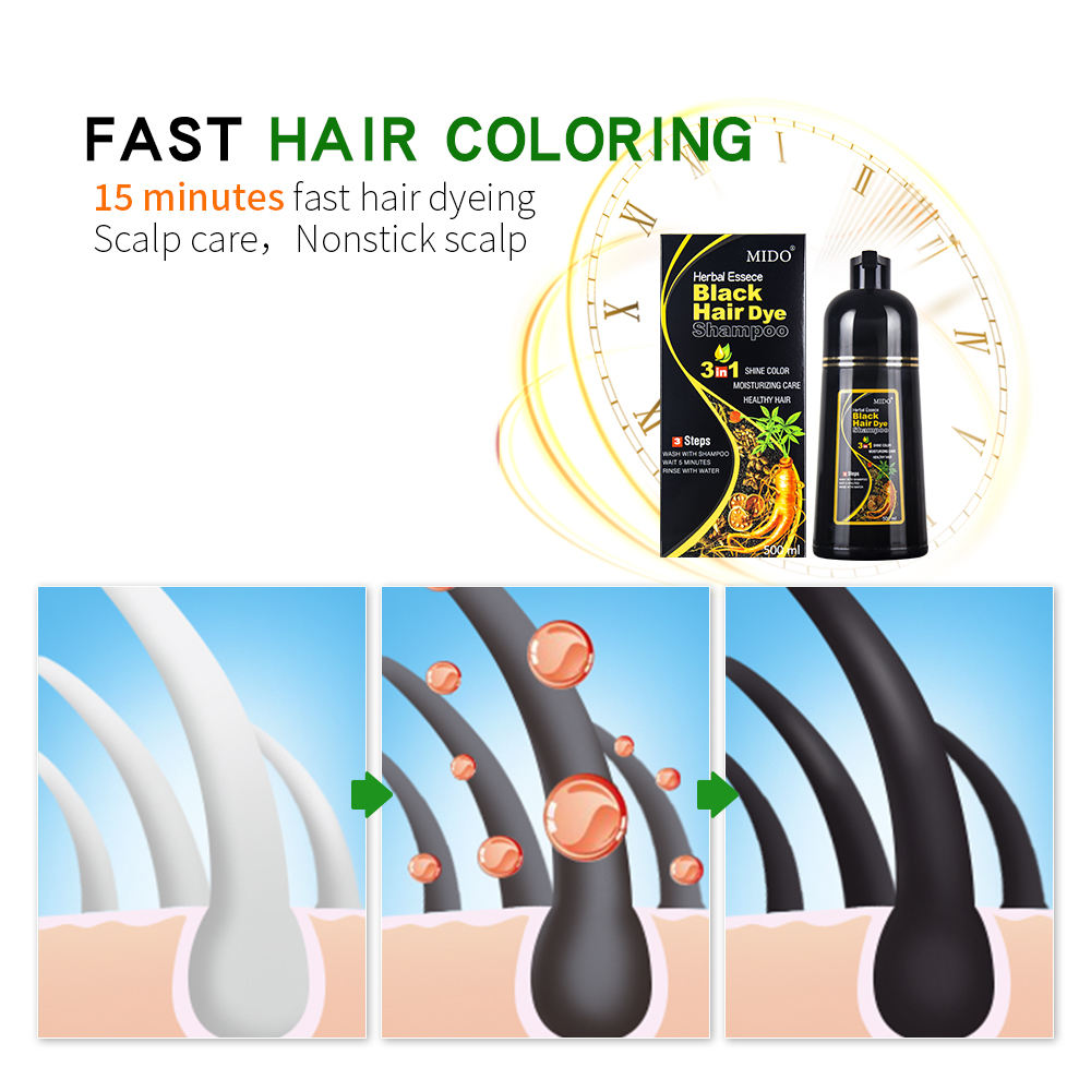 3 in 1 Hair Dye Instant Black Hair Shampoo for Women (Pack of 2) Secondary image