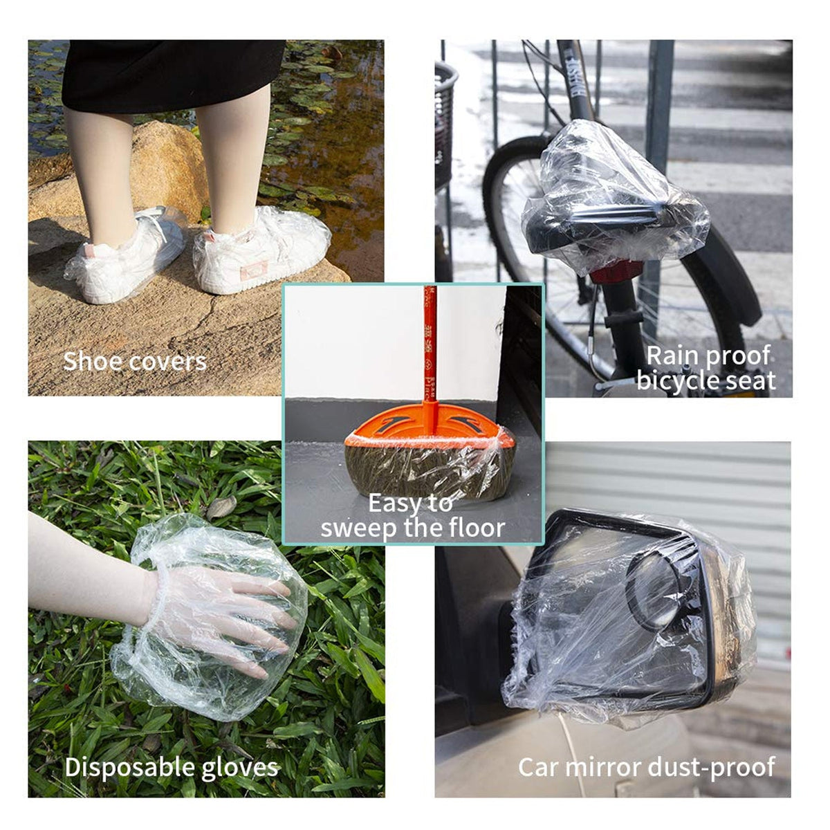 VelvaBloom disposable shower caps 10-pack packaging, illustrating hygiene and convenience. Main image