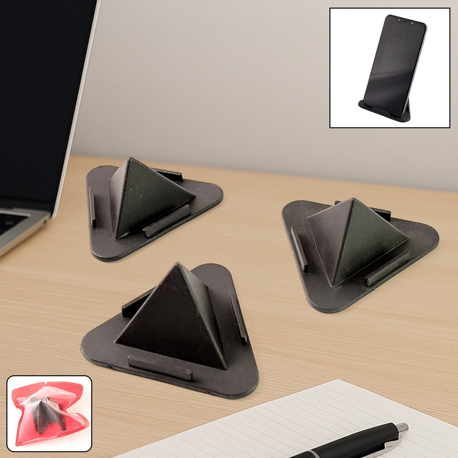 Pyramid Mobile Stand – Adjustable 3-Angle Phone Holder Set Secondary image