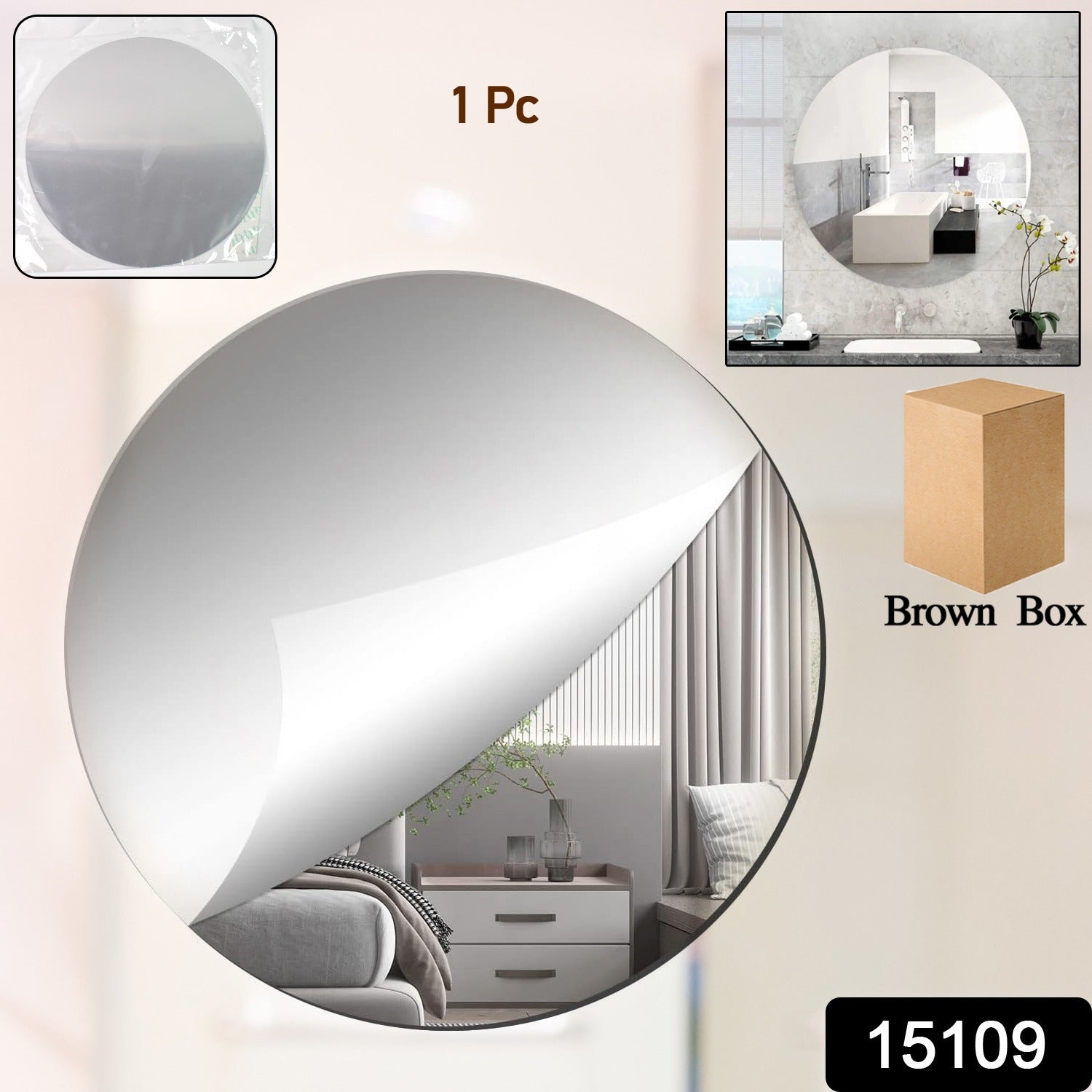3D Mirror Wall Sticker – 30x30 cm Reflective Plastic | Styleva Secondary image