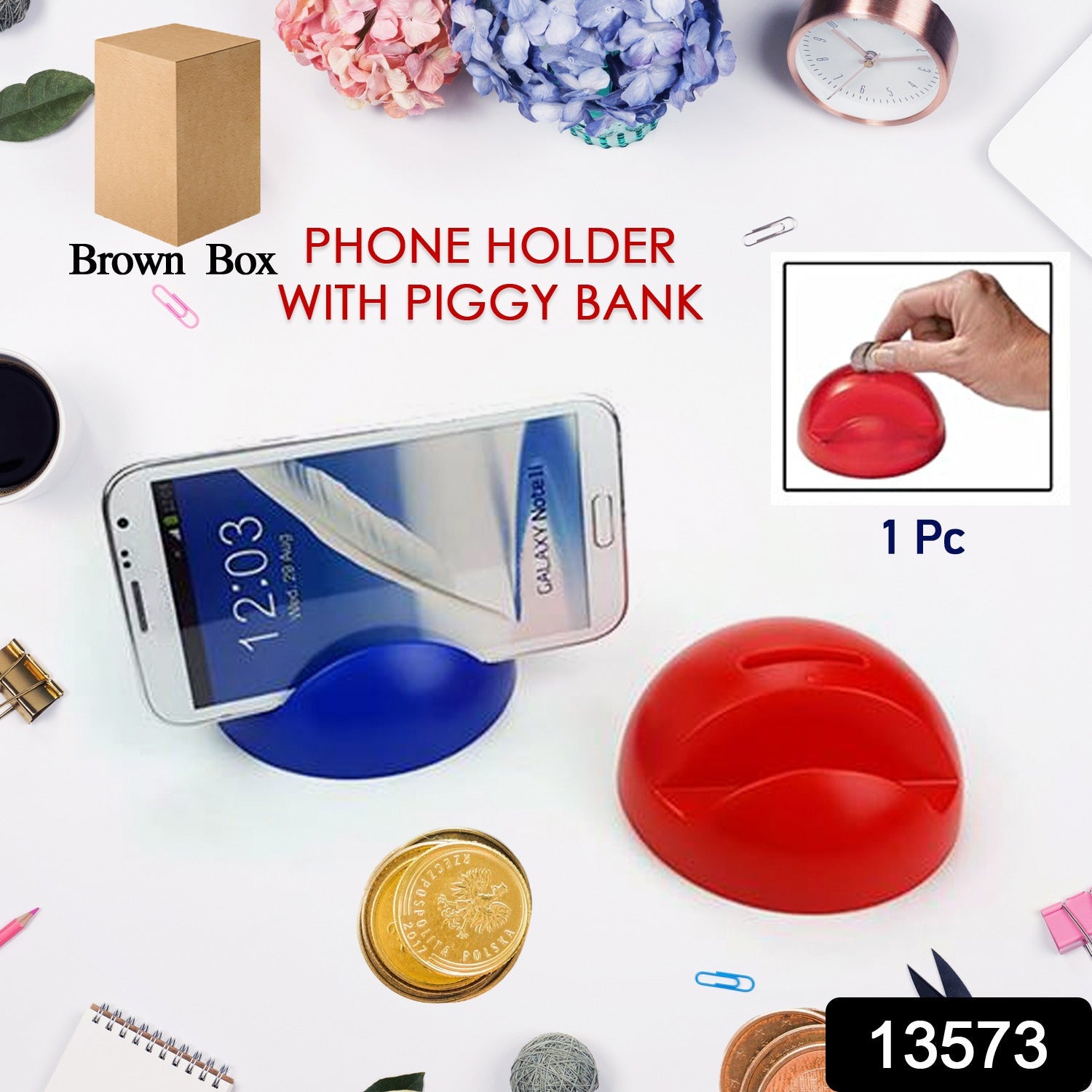 Phone Holder with Coin Bank – ABS Plastic Owl Design | Gambit Secondary image