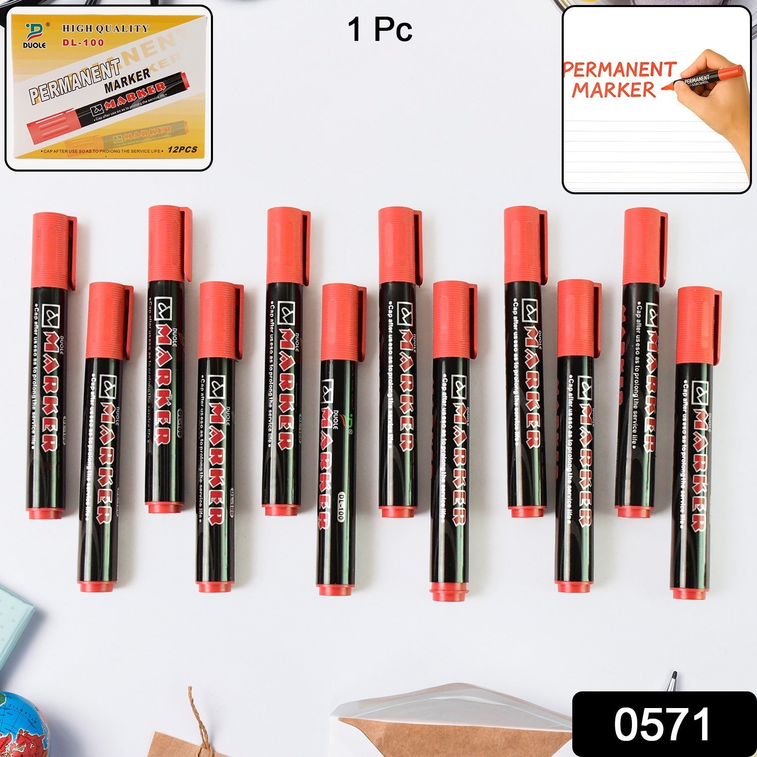 Red Ink Marker – Bold Tip Quick-Dry Permanent Marker Secondary image