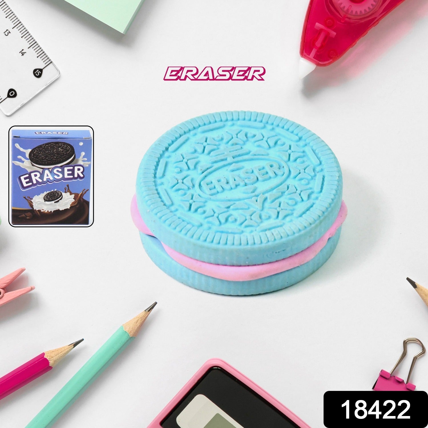 Biscuit Eraser – Fun School Stationery & Return Gift | ScribbleJoy Secondary image