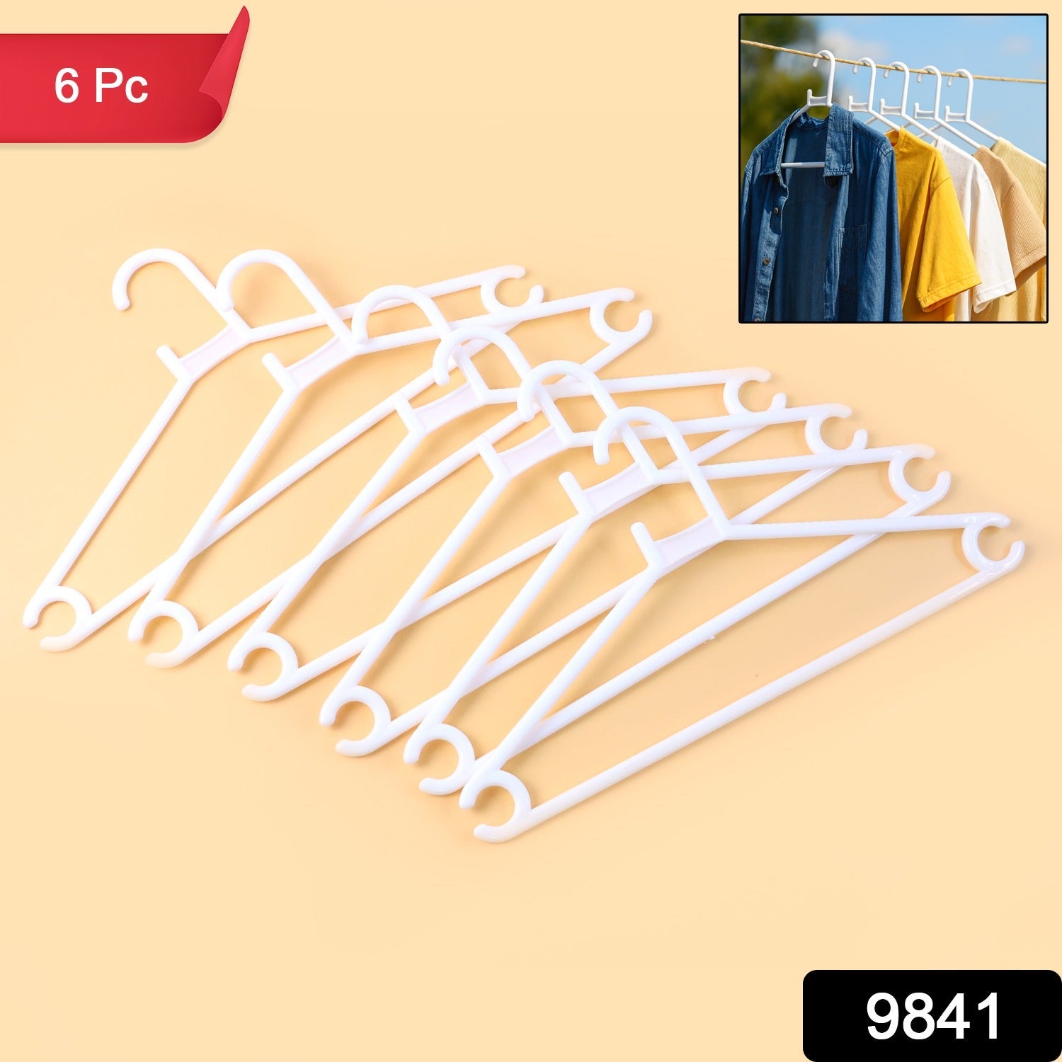 Plastic Clothes Hangers – Durable & Space-Saving Set of 6 Secondary image