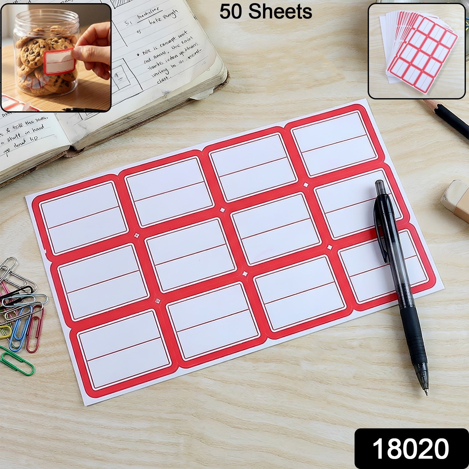 Writable Label Stickers – 50 Sheets Strong Adhesive for Easy Organizing Secondary image