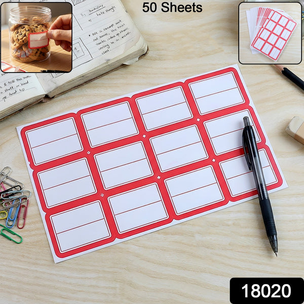 Adhesive writable label sheets for organizing files and storage boxes