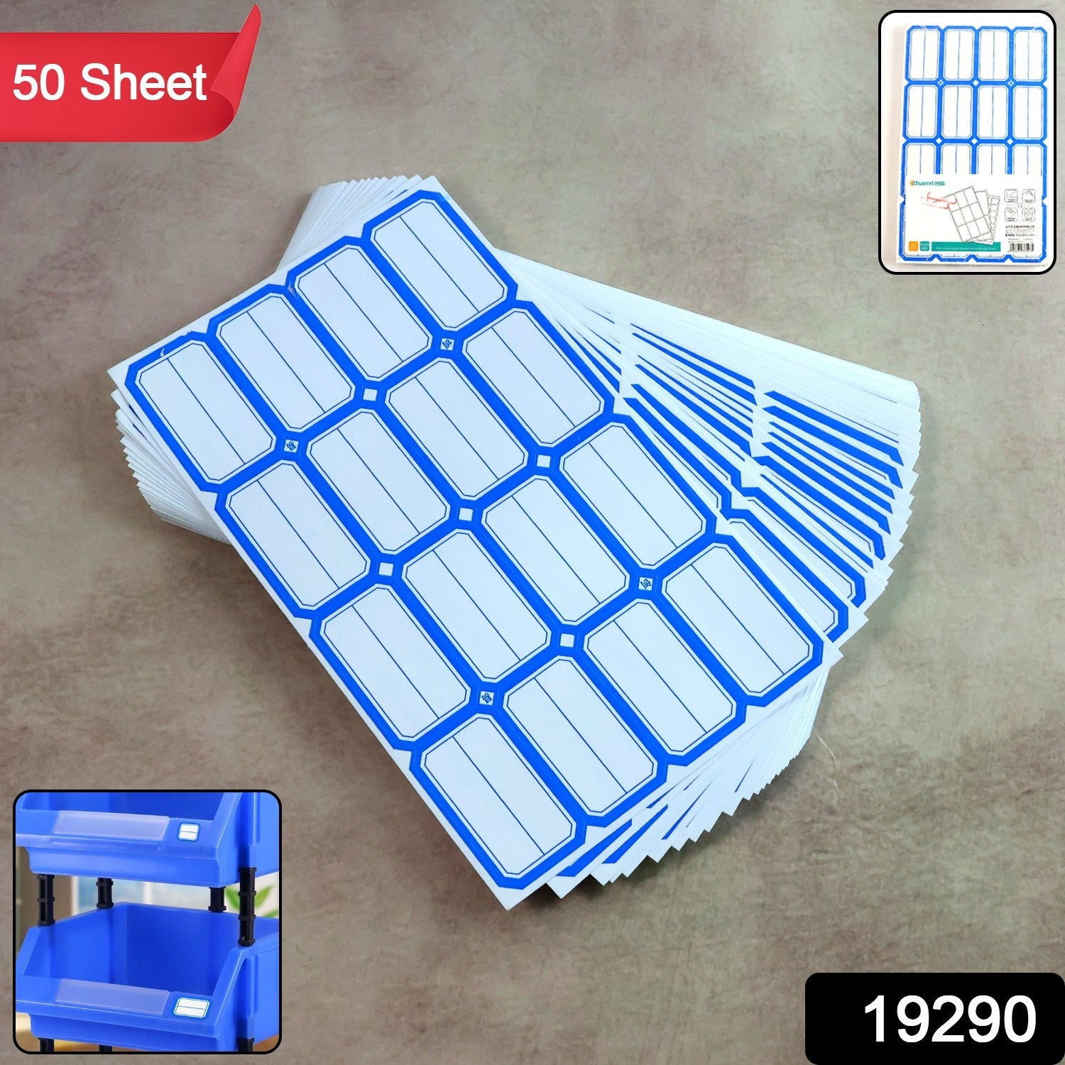 Writable Label Stickers – 50 Sheets Self-Adhesive for Easy Organizing Secondary image