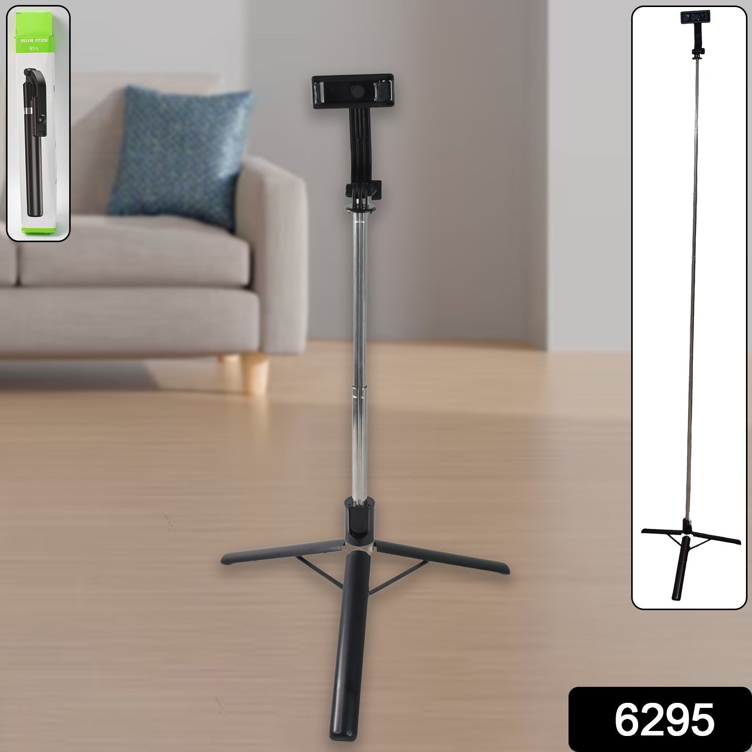 Selfie Stick with Tripod Stand – 160 Cm Adjustable Bluetooth Remote Secondary image