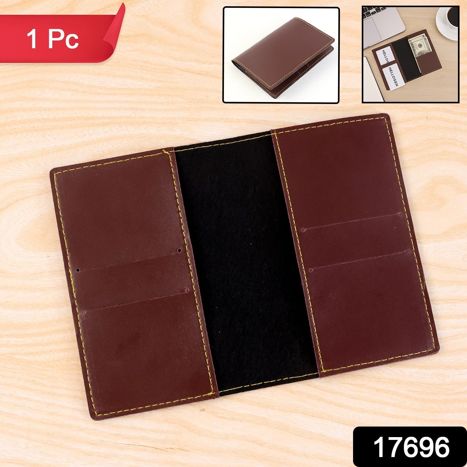 PU Leather Card Holder – Slim, Multipurpose Travel Wallet Secondary image