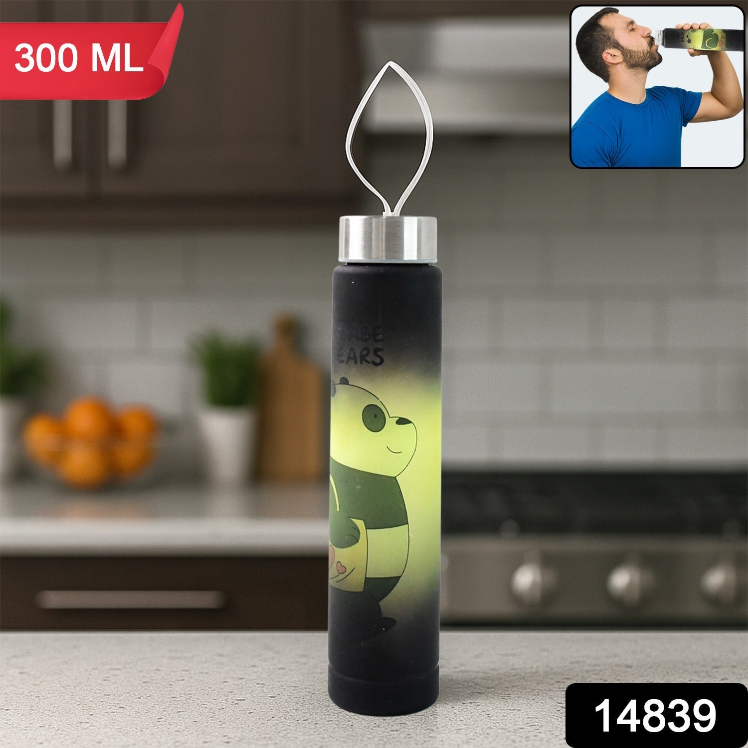 300ml Cartoon Printed Plastic Water Bottle – Leakproof & Portable Secondary image