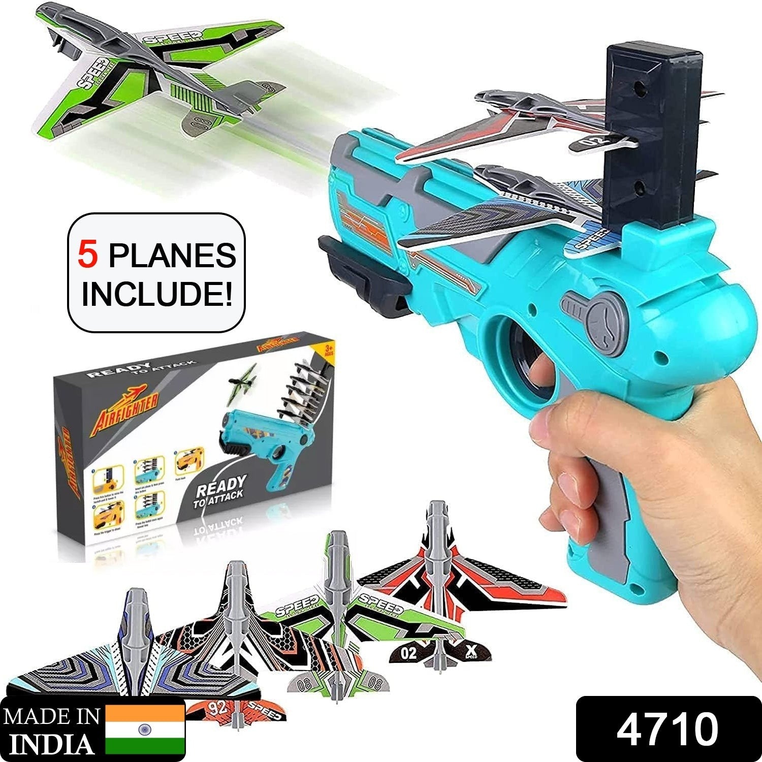 Airplane Launcher Toy – 5 Foam Planes & Gun | Play & Move Secondary image