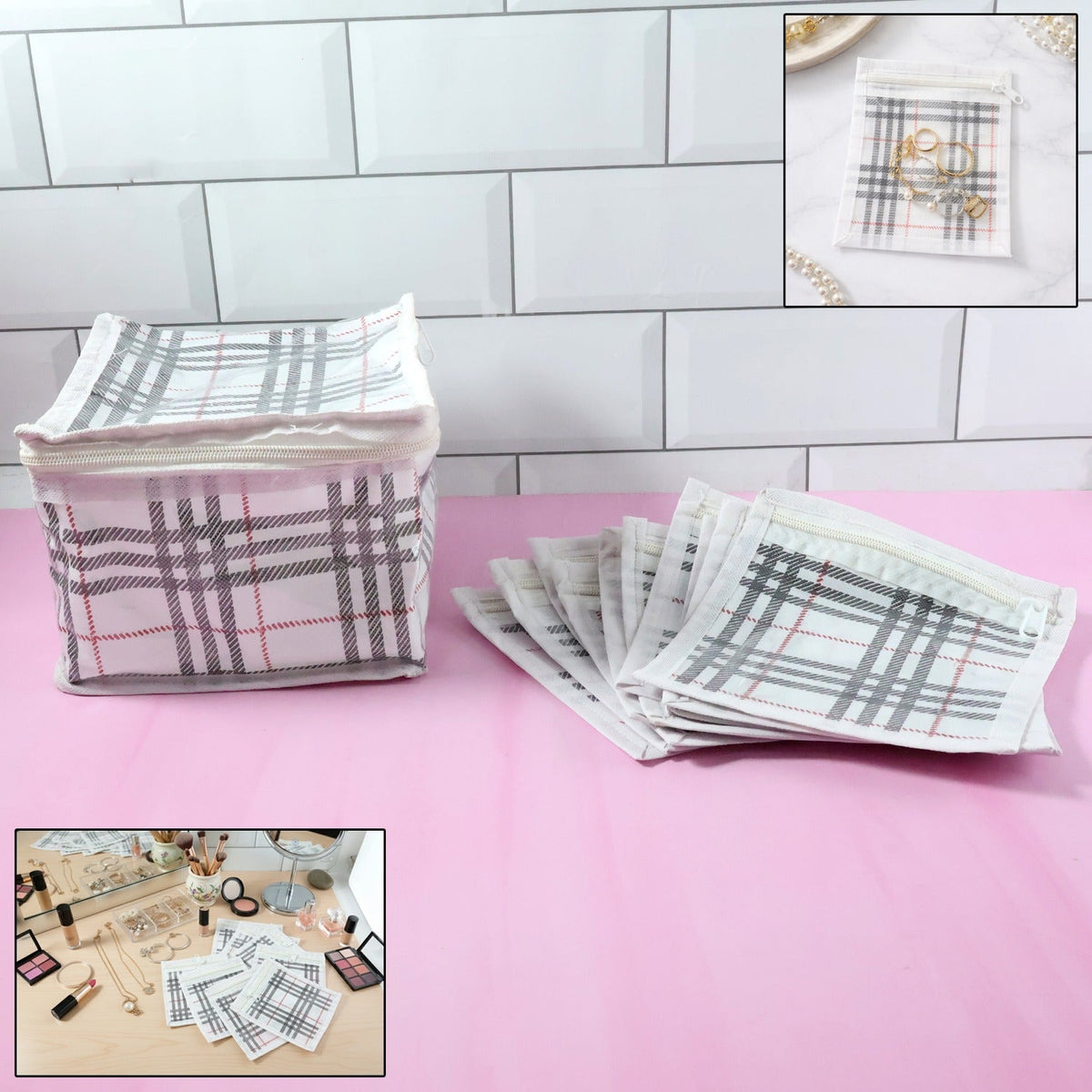 Clear PVC jewellery organizer pouch from 11-piece jewellery organizer kit Main image