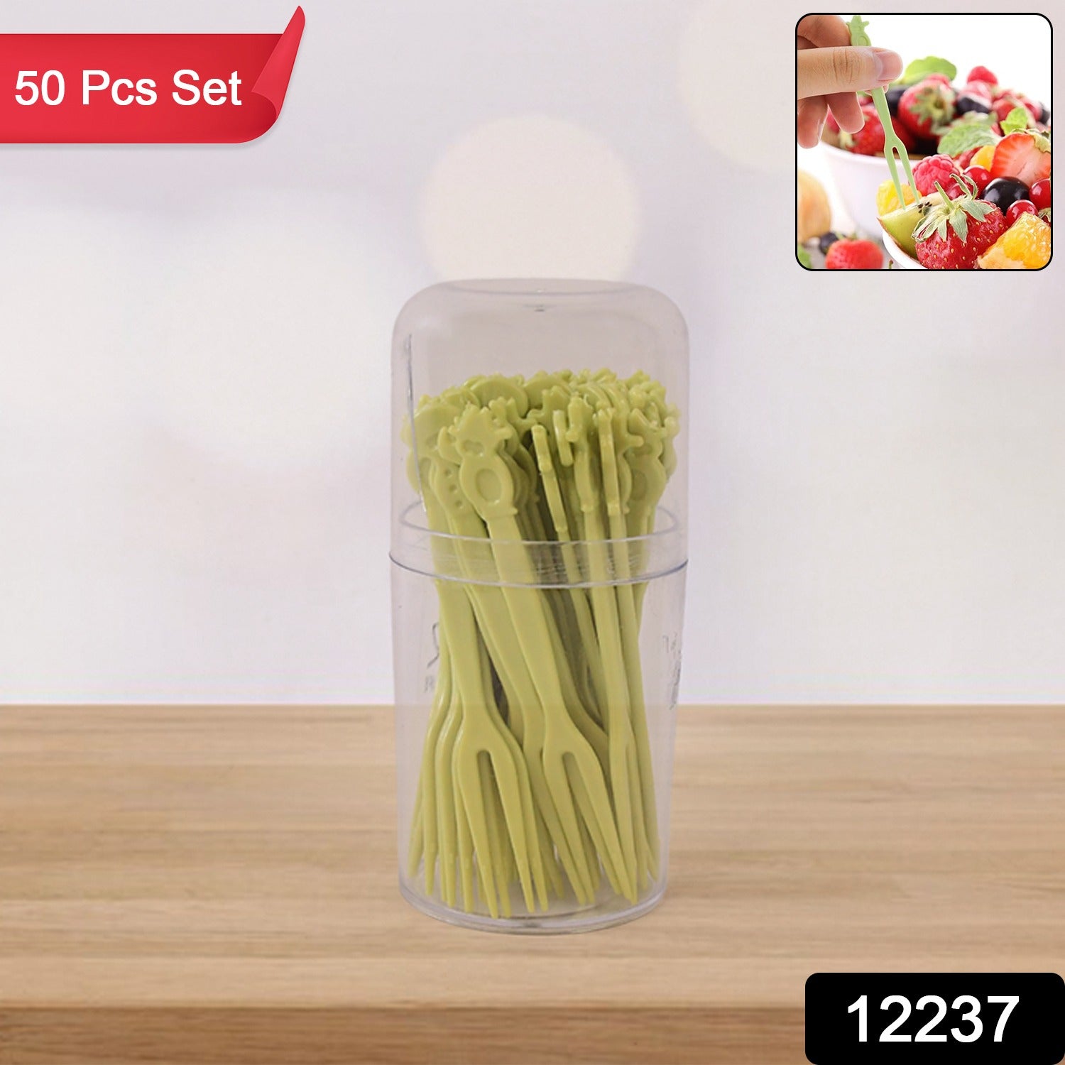 Plastic Fruit Forks – 50 Pcs Mini Dessert Forks Set Secondary image