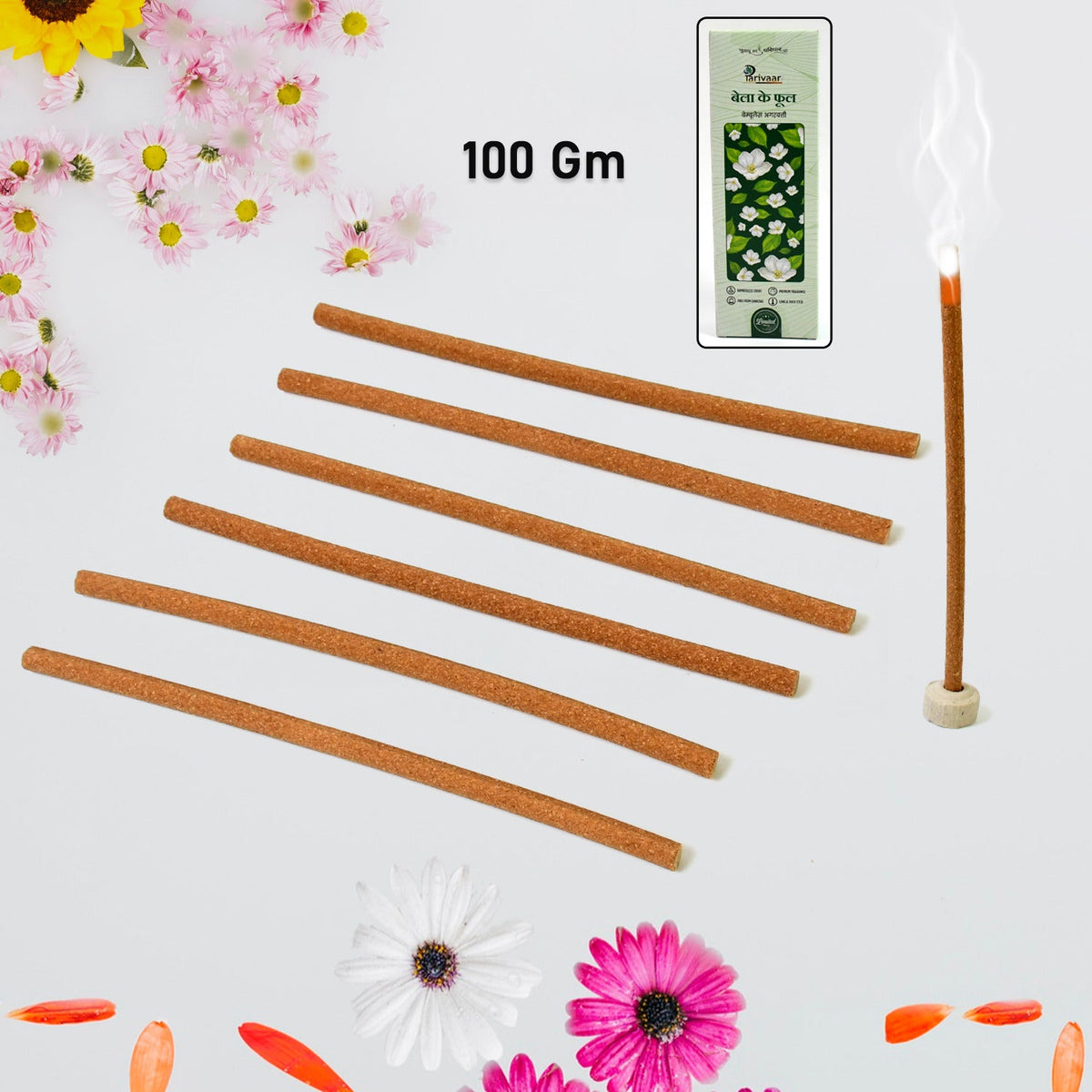 Bela Ke Phool Incense Sticks with stand, showing mixed floral scents. Main image