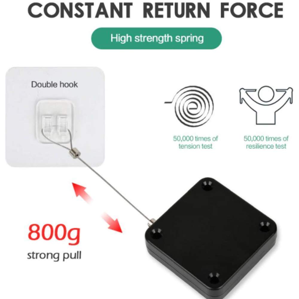 Self Adhesive Retractable Automatic Self Closing Sliding Window Door String Steel Rope Closer Secondary image