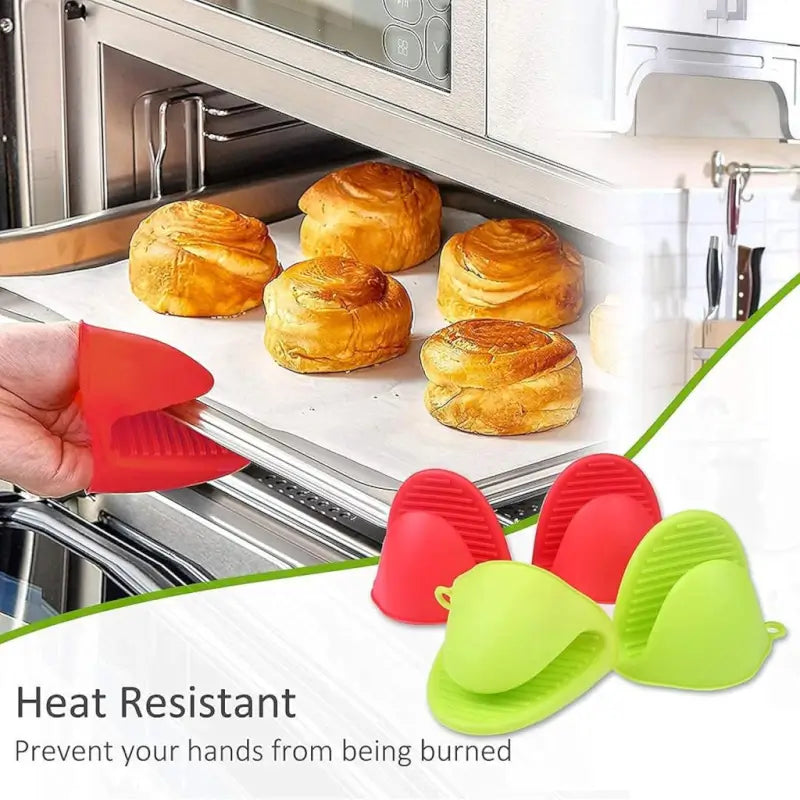Silicone Pot Holder Oven Gloves – Heat Resistant Kitchen Mitts for Cooking & Baking
