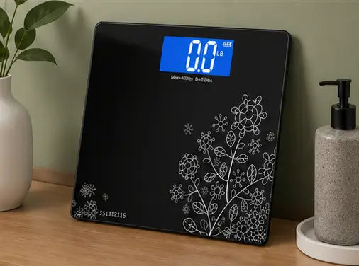 Digital Body Weight Machine – 180kg Electronic Weighing Scale with Tempered Glass Platform & LCD Display