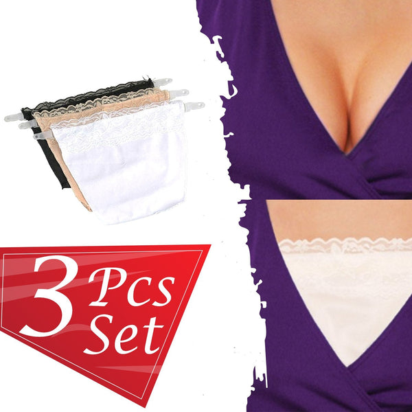 Black clip-on camisole styled with a blouse