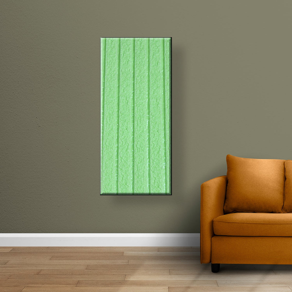 Roll of 3D foam wallpaper ready for application on a wall. Main image